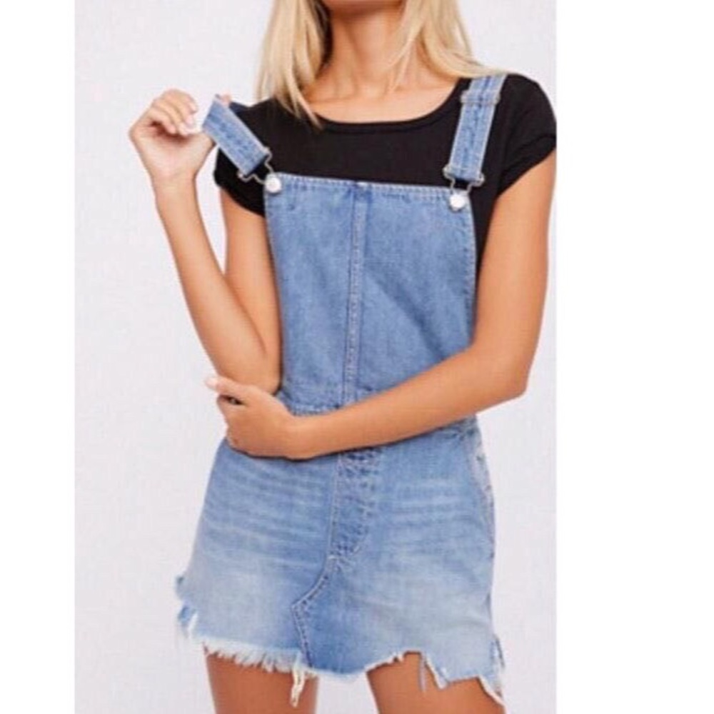 Free People Denim Overall Dress
